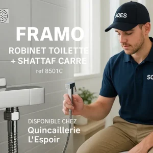 FRAMO Robinet TOILETTE + SHATTAF CARRÉ ref 8501C - Robinetterie Italienne Design