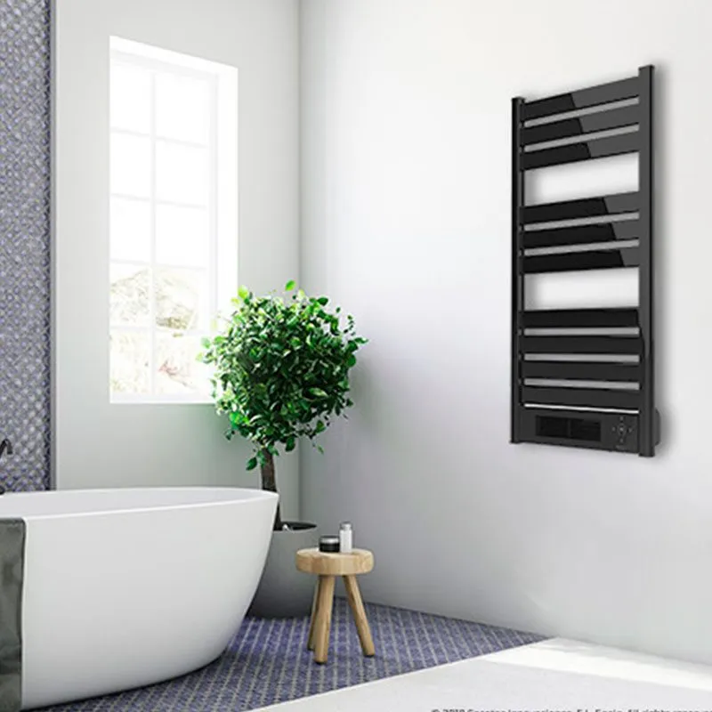 Gancho de Ducha Toallero eléctrico con calefactor cerámico Ready Warm 9790 Loza Towel Cecotec 2000W negro