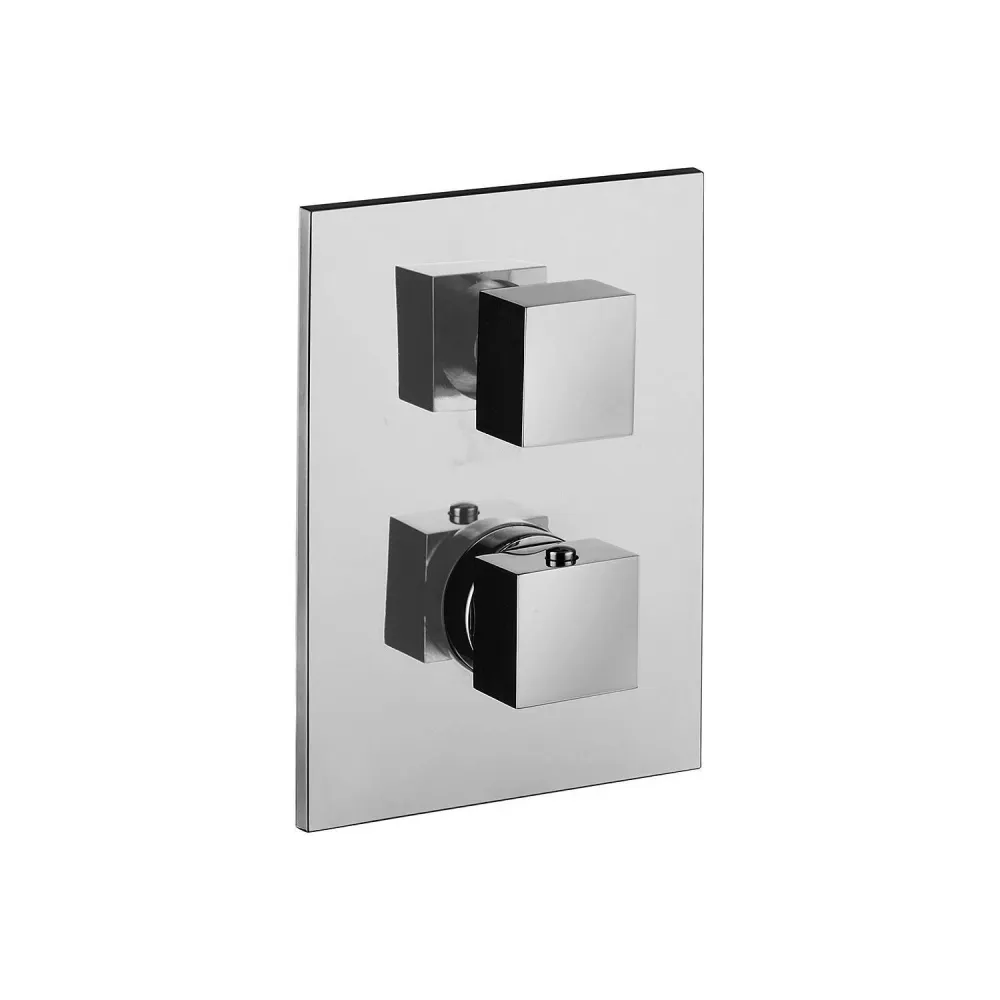Miscelatore doccia termostatico linea Elle/Effe Paffoni codice con piastra acciaio inox e finitura satinata con Resistenci...