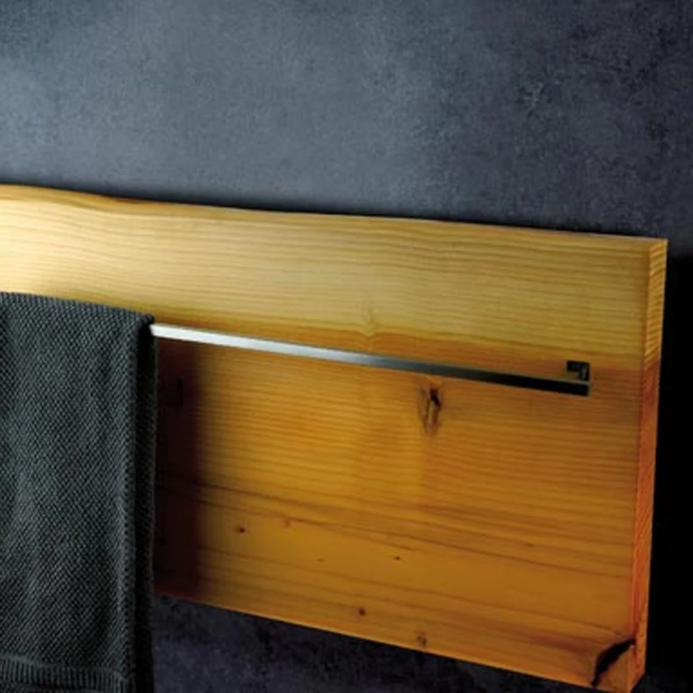 Organizador de Baño Calentador de toallas eléctrico modelo Xilo horizontal 200 Watt serie madera con porta toallas cm 80x8...