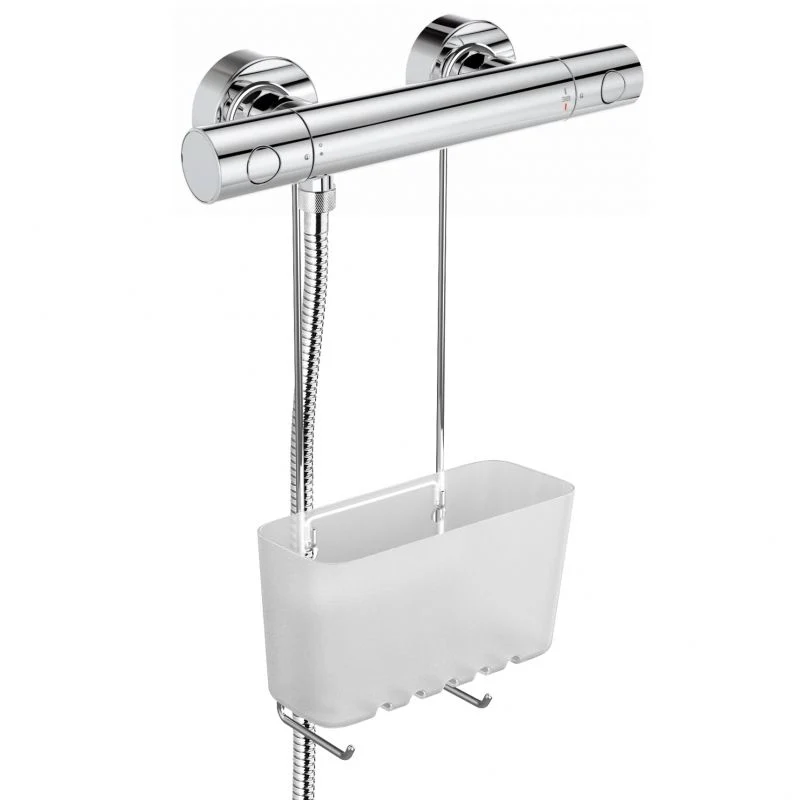 PANIER DE DOUCHE ÚNICO GLACÉ - Inox Sans Perçage avec Crochets