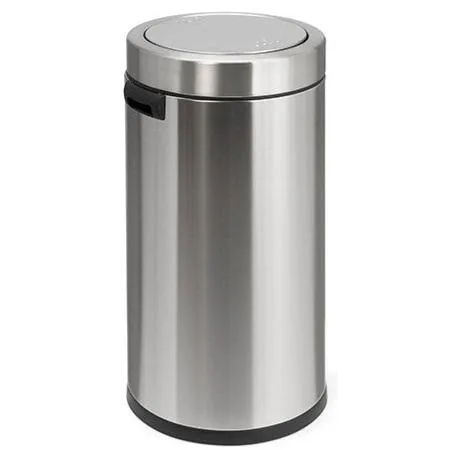 Poubelle de bureau à couvercle basculant - Chromé - 40lt Acero Cromado