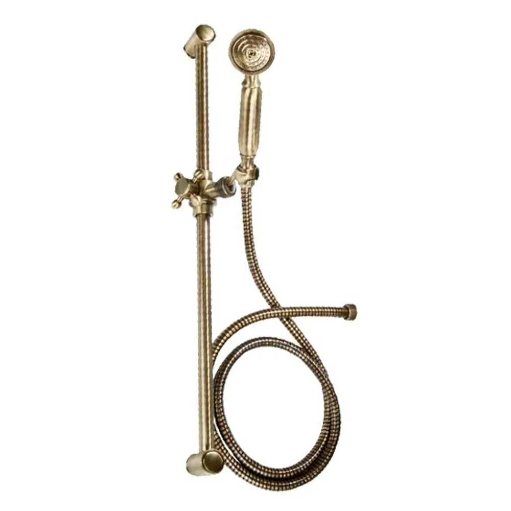Saliscendi doccia con doccino stile retrò ottone bronzato