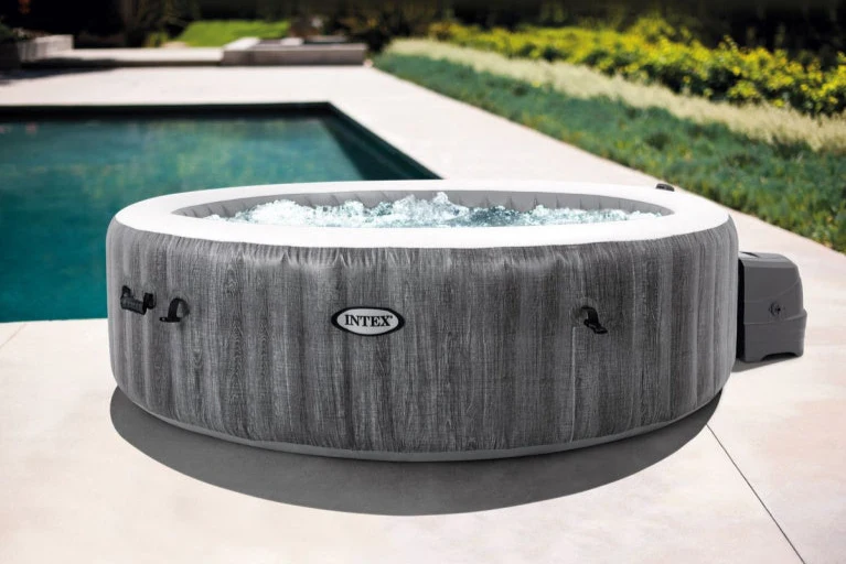 Spa gonflable Intex Greywood 6 places – Rond 216 x 71 cm – 170 bulles – Chauffage 2200 W