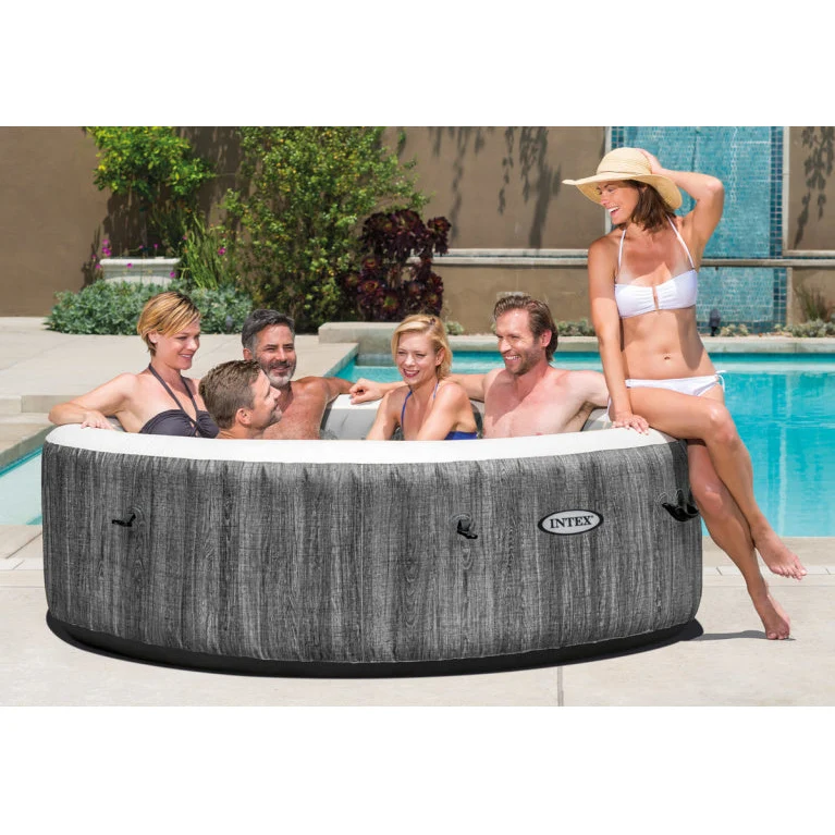 Spa gonflable Intex Greywood 6 places – Rond 216 x 71 cm – 170 bulles – Chauffage 2200 W