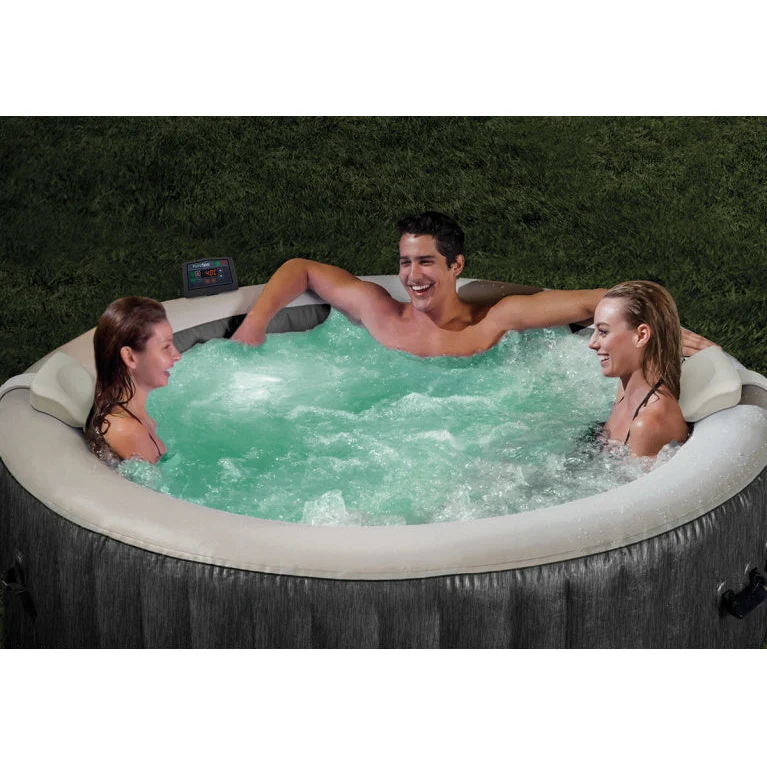 Spa gonflable Intex Greywood 6 places – Rond 216 x 71 cm – 170 bulles – Chauffage 2200 W