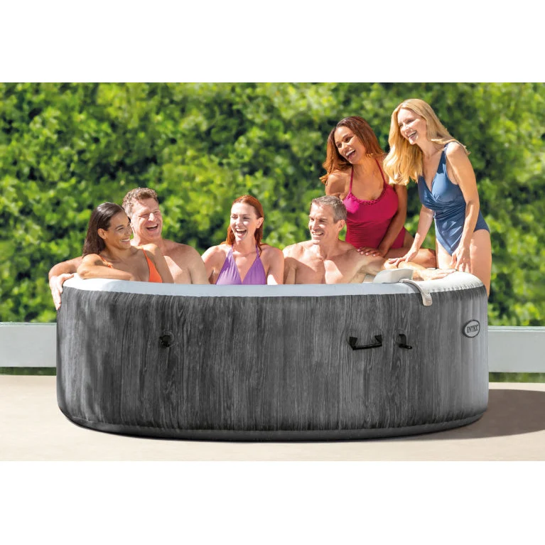 Spa gonflable Intex Greywood 6 places – Rond 216 x 71 cm – 170 bulles – Chauffage 2200 W