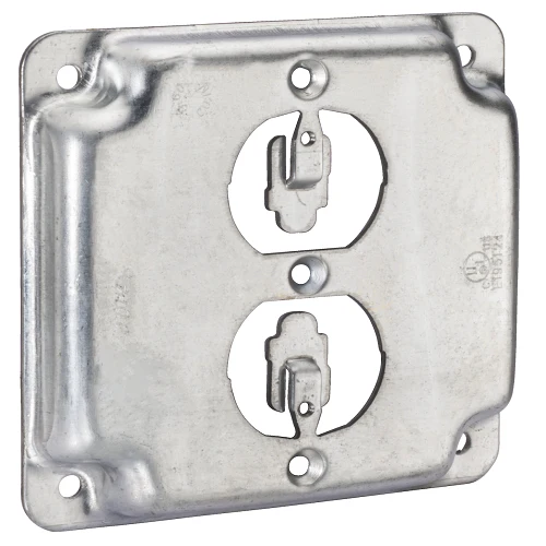 4" Square Cover 1-Toggle/1-Duplex Flush Receptacle C3452 (Pack 250)