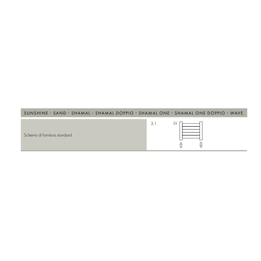Termoarredo idraulico piastra orizzontale 585x2000 mm interasse 50 mm modello TermoCrea Bianco