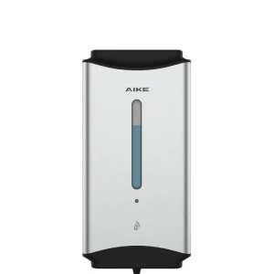 Dispensador automático de jabón AIKE de 1100 ml para baño comercial, AK1206 Cepillado