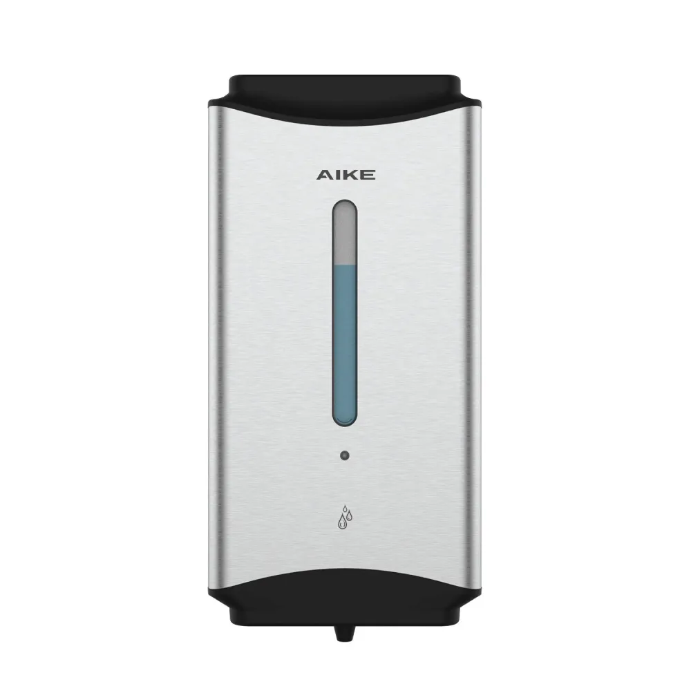 Dispensador automático de jabón AIKE de 1100 ml para baño comercial, AK1206 Cepillado