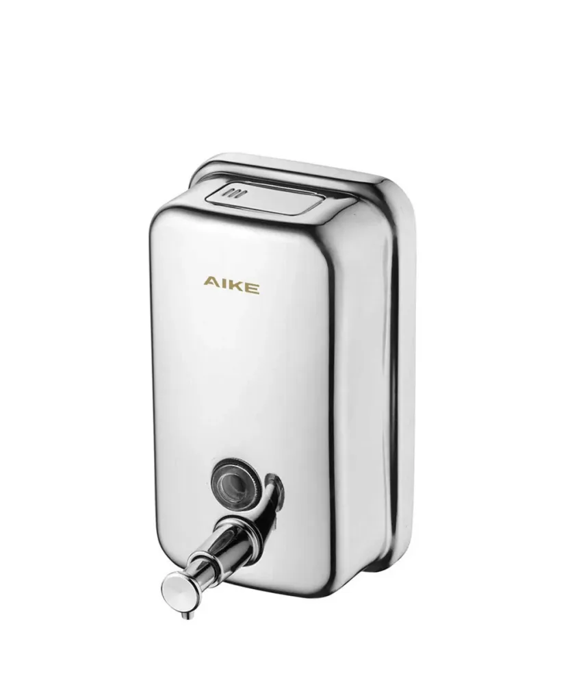 Dispensador de jabón manual con cáscara de acero inoxidable AIKE para baño, AK1001