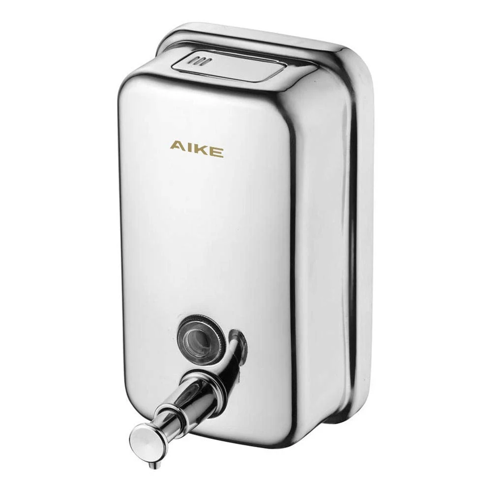 Dispensador de jabón manual con cáscara de acero inoxidable AIKE para baño, AK1001