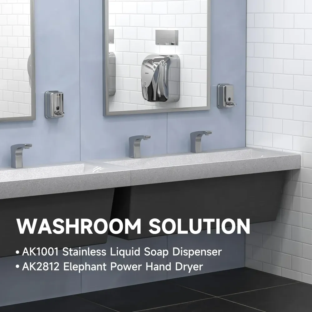 Dispensador de jabón manual con cáscara de acero inoxidable AIKE para baño, AK1001
