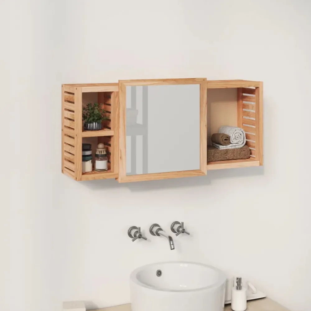 Armadio specchiera Glissel | Legno di noce Set de 4 Piezas
