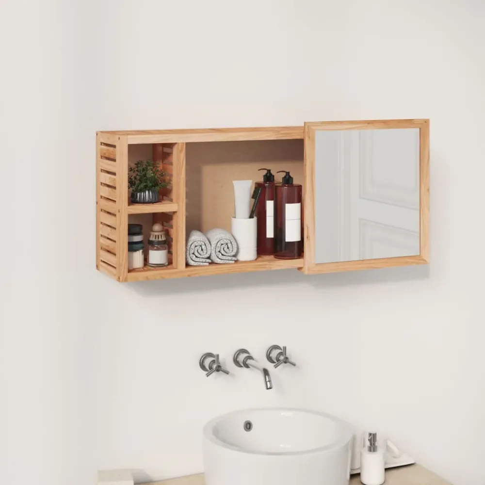 Armadio specchiera Glissel | Legno di noce Set de 4 Piezas
