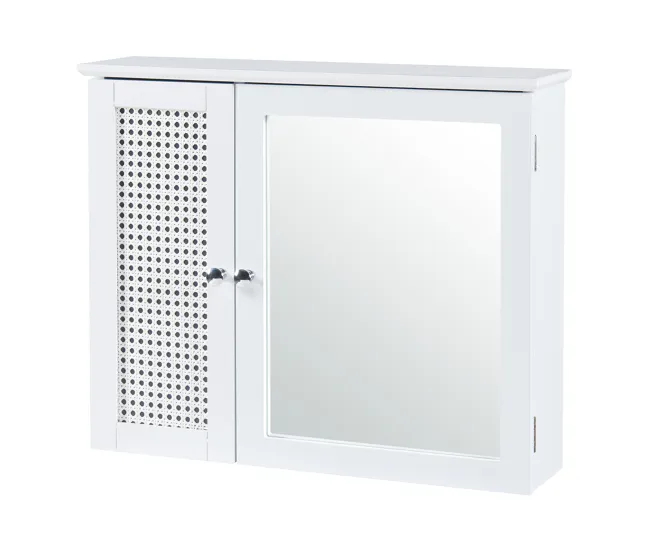Armario pared con espejo Karlsøy MDF PVC 50x60x15cm - Blanco