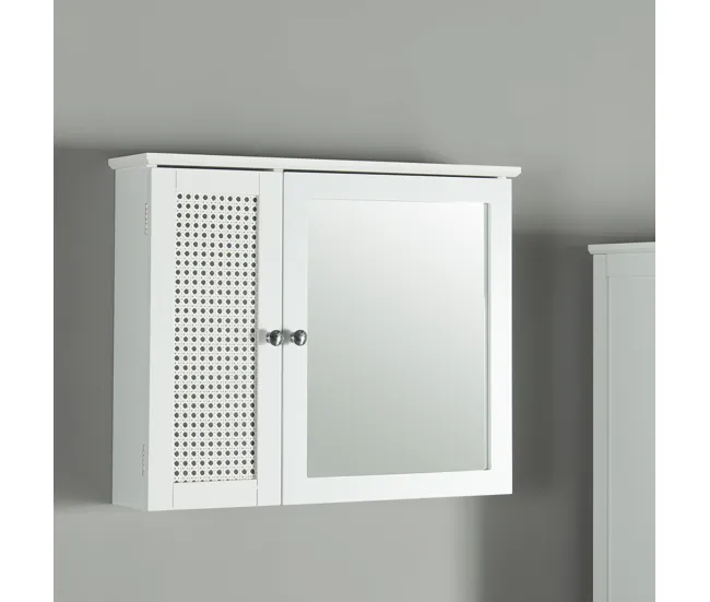 Armario pared con espejo Karlsøy MDF PVC 50x60x15cm - Blanco