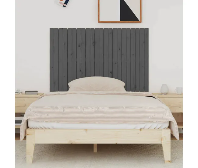 Cabecero de cama de pared madera maciza de pino 140x3x60 cm