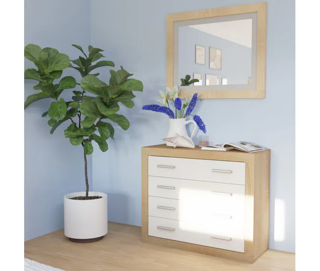 Colgador de Toallas Espejo rectangular Kira Cambria - Blanco 75 x 90 x 3,5 cm