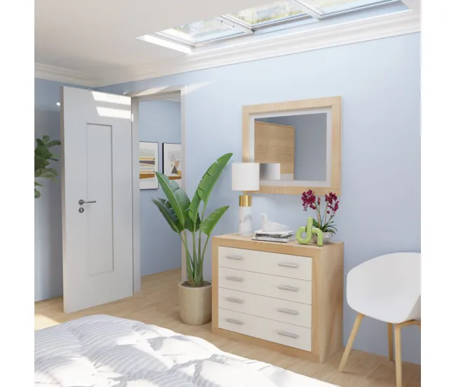 Colgador de Toallas Espejo rectangular Kira Cambria - Blanco 75 x 90 x 3,5 cm