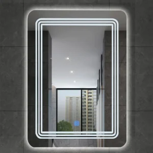 Con Certificación CE ESPEJO LED RECTANGULR PLATEADO C/LUZ BLANCA