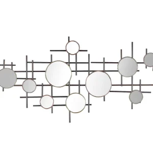 Conjunto de 10 espejos de pared negro/dorado 113 x 55 cm IBOS