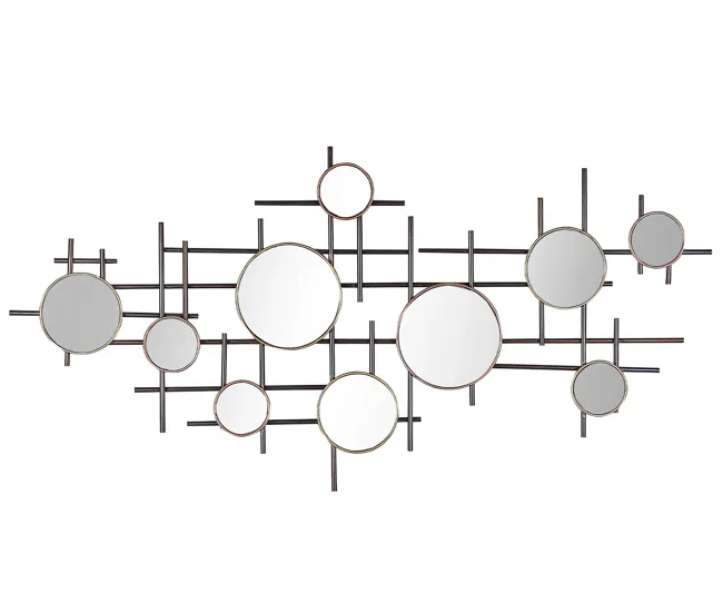 Conjunto de 10 espejos de pared negro/dorado 113 x 55 cm IBOS