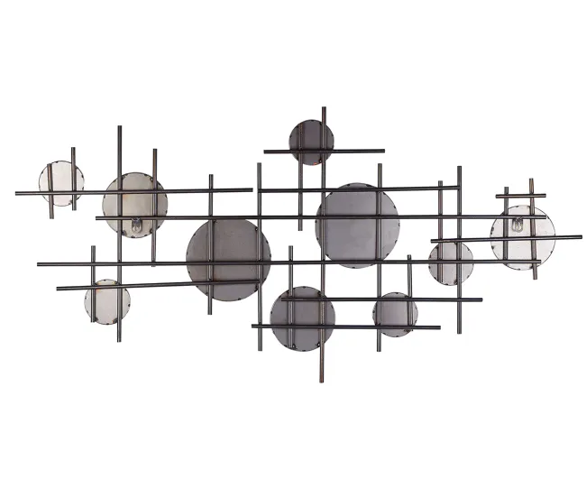 Conjunto de 10 espejos de pared negro/dorado 113 x 55 cm IBOS