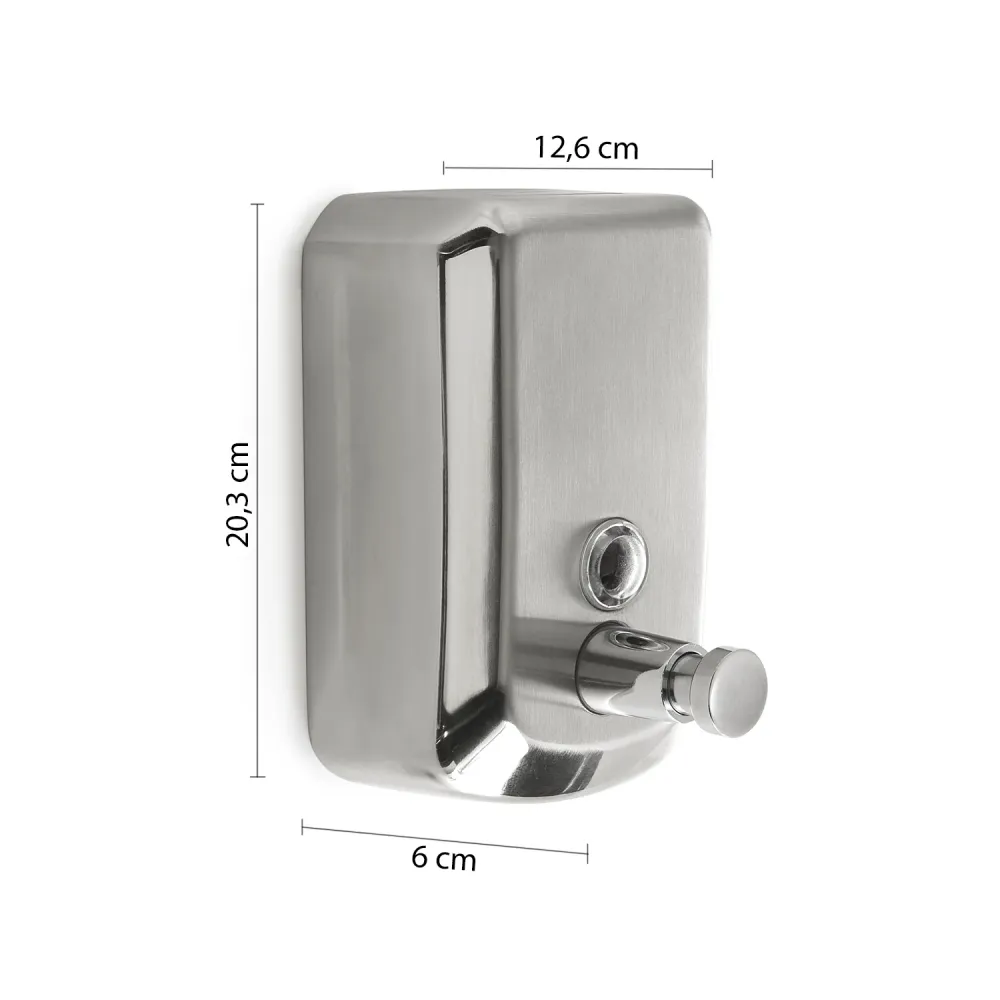 Dispensador de jabón de pared de 1000 ml en acero inoxidable de Gedy modelo Epos - Radiante