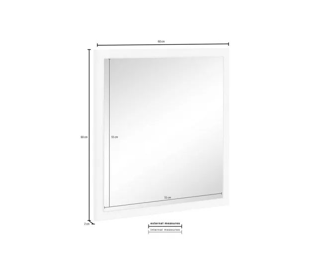 Dmancon Mirror, Espejo de baño, 100% Made Italy, 60x2h60 cm, Antracita Brillo