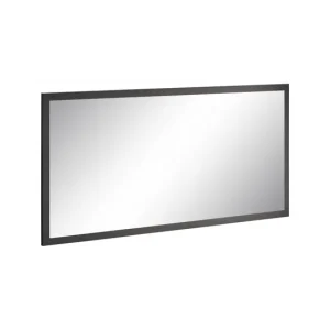 Dmara Mirror, Espejo de baño, 100% Made Italy, 120x2h60 cm, Antracita Brillo
