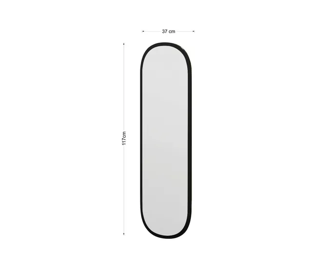 Espejito Dgiacobb, Espejo, Objeto de decoración de pared, Decoración de espejo, 40x2h120 cm, Negro
