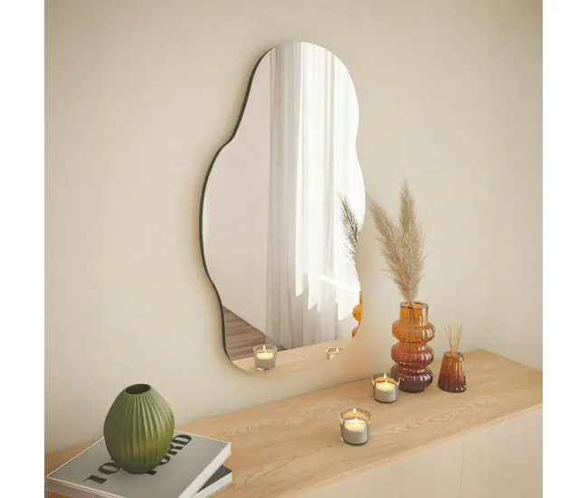 Espejito Dnobil, Espejo, Objeto de decoración de pared, Decoración de espejo, 40x2h72 cm, Negro