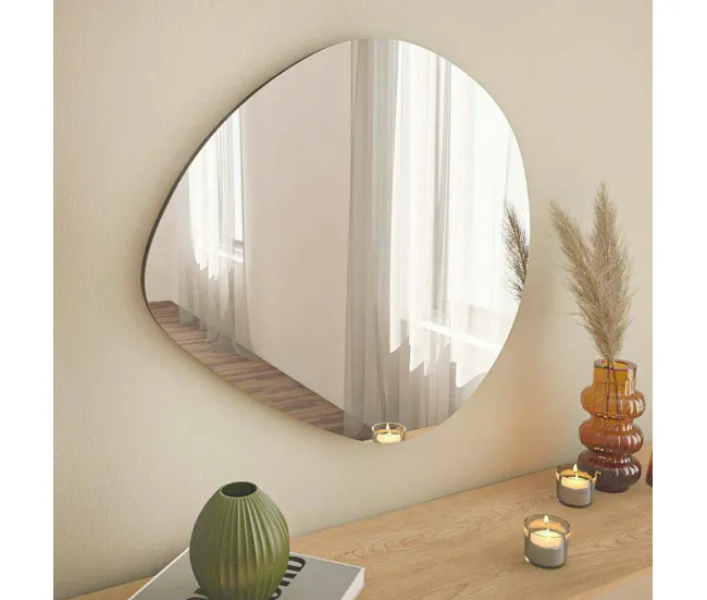 Espejito Dodentha, Espejo, Objeto de decoración de pared, Decoración de espejo, 60x2h60 cm, Negro