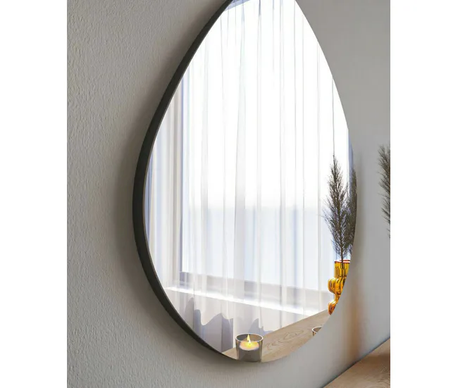 Espejito Dodentha, Espejo, Objeto de decoración de pared, Decoración de espejo, 60x2h60 cm, Negro