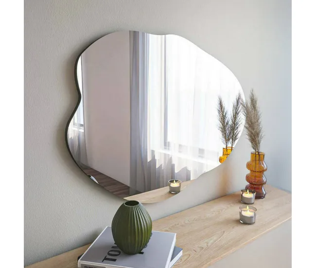 Espejito Dpep, Espejo, Objeto de decoración de pared, Decoración de espejo, 60x2h85 cm, Negro