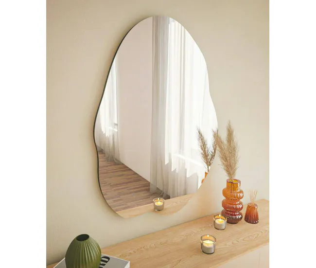 Espejito Dpep, Espejo, Objeto de decoración de pared, Decoración de espejo, 60x2h85 cm, Negro