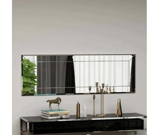 Espejito Dpesol, Espejo, Objeto de decoración de pared, Decoración de espejo, 40x2h120 cm, Blanco