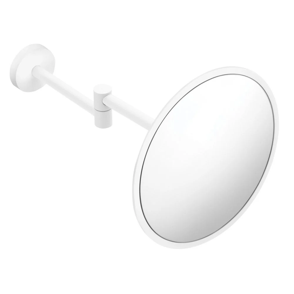 Espejo aumentador de pared en latón y plástico de la colección 'Black & White' de Cosmic - Blanco satinado