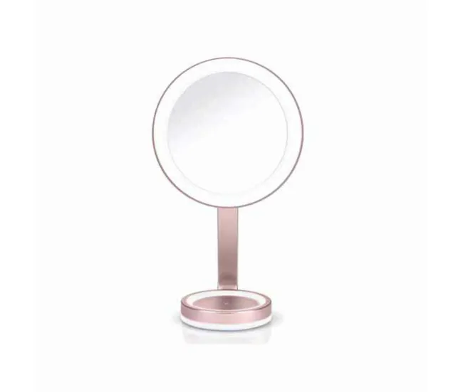 Espejo de Aumento con LED Babyliss 9450E Rosa | Fácil Instalación | Sin Taladro