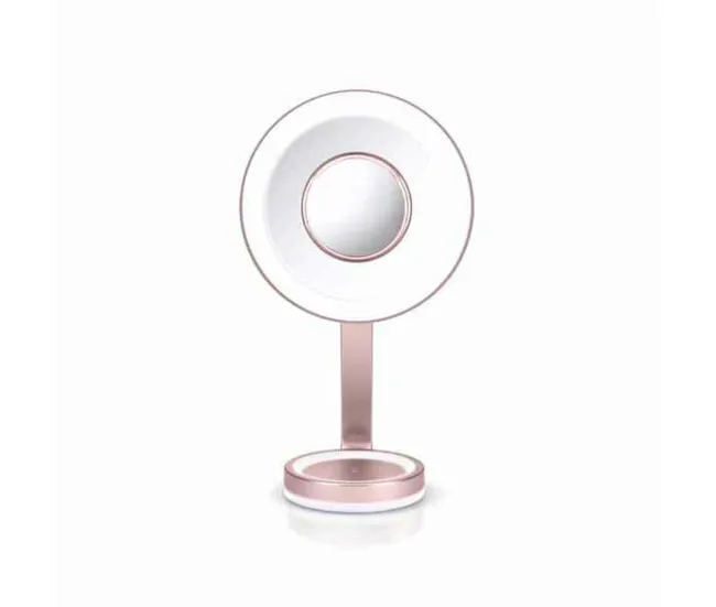 Espejo de Aumento con LED Babyliss 9450E Rosa | Fácil Instalación | Sin Taladro