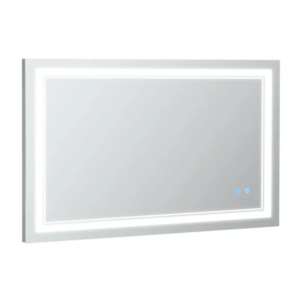 Espejo de baño Kleankin con luz LED + interruptor táctil + función memoria inox 60x100 cm