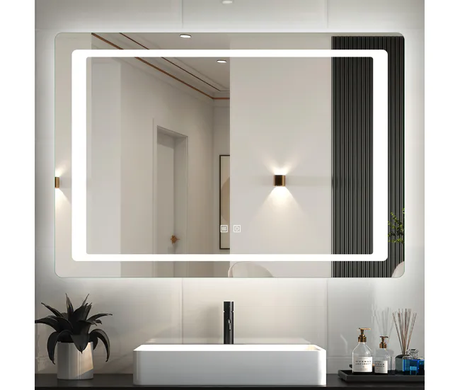 Espejo de baño LED 100×60cm+antivaho+interruptor táctil