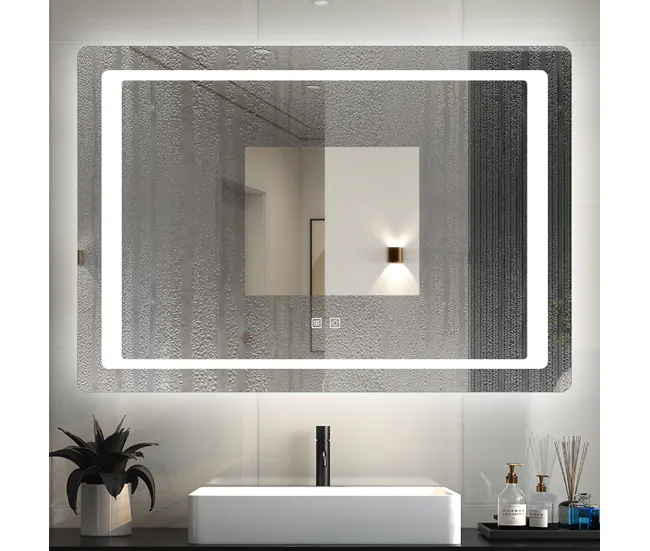Espejo de baño LED 100×70cm+antivaho+interruptor táctil