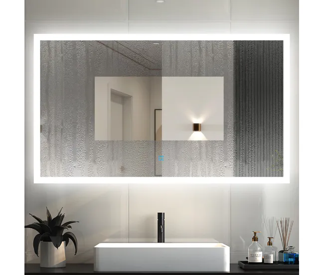 Espejo de baño LED 120×70cm + antivaho + interruptor táctil
