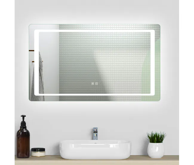 Espejo de baño LED 120×70cm+antivaho+interruptor táctil