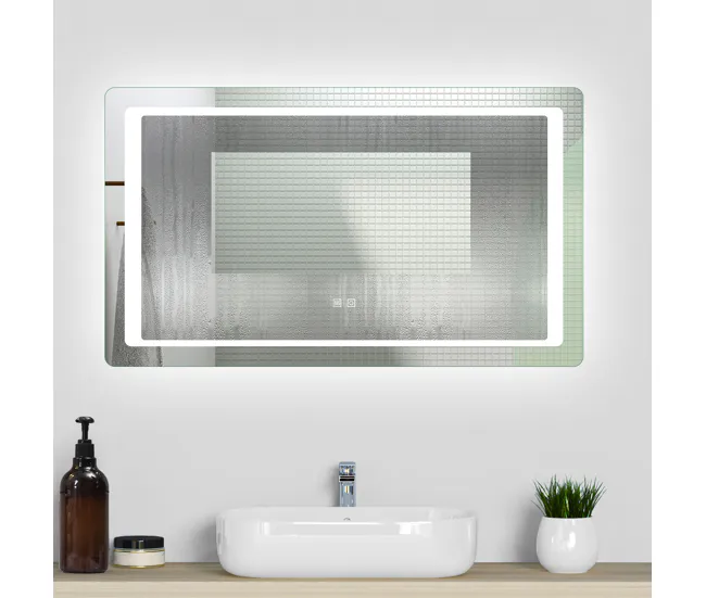 Espejo de baño LED 120×70cm+antivaho+interruptor táctil
