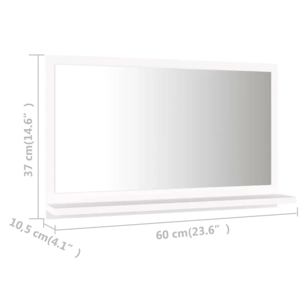 Espejo de baño madera con repisa 37x60x10,5 cm para Renovación de Baño