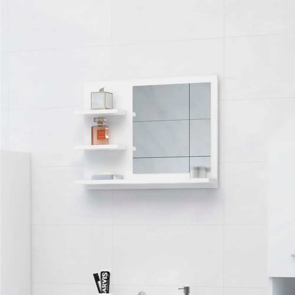 Espejo de baño madera 3 repisas 45x60x10,5 cm para Ahorrar Espacio